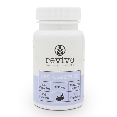 Revivo 450mg Soft Gel CBD Capsules Bottle