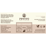 Revivo 450mg Vegan CBD Capsules Label Information